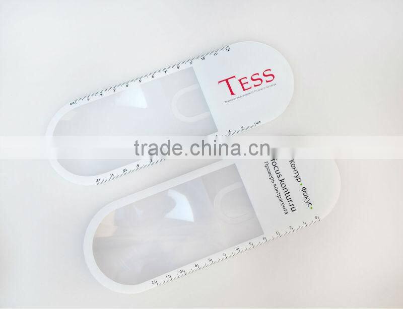 Promotional plastic bookmark magnifier Ruler for reading