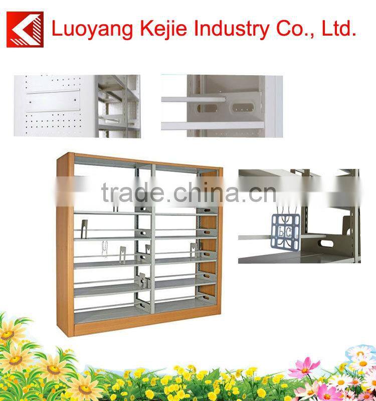Library Metal Bookcase Steel Bookshelf with 5 Shelves industrial high loading capacity metal shelf/double side steel bookshelf