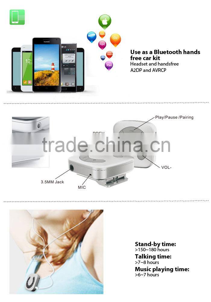 Wireless audio receiver with microphone, bluetooth audio receiver for smartphone (B-840)