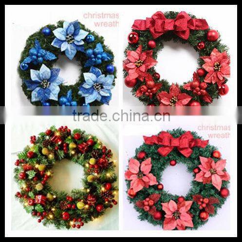 Alibaba hot sale custom christmas wreath 12 inch red berry christmas decoration wreaths wholesale