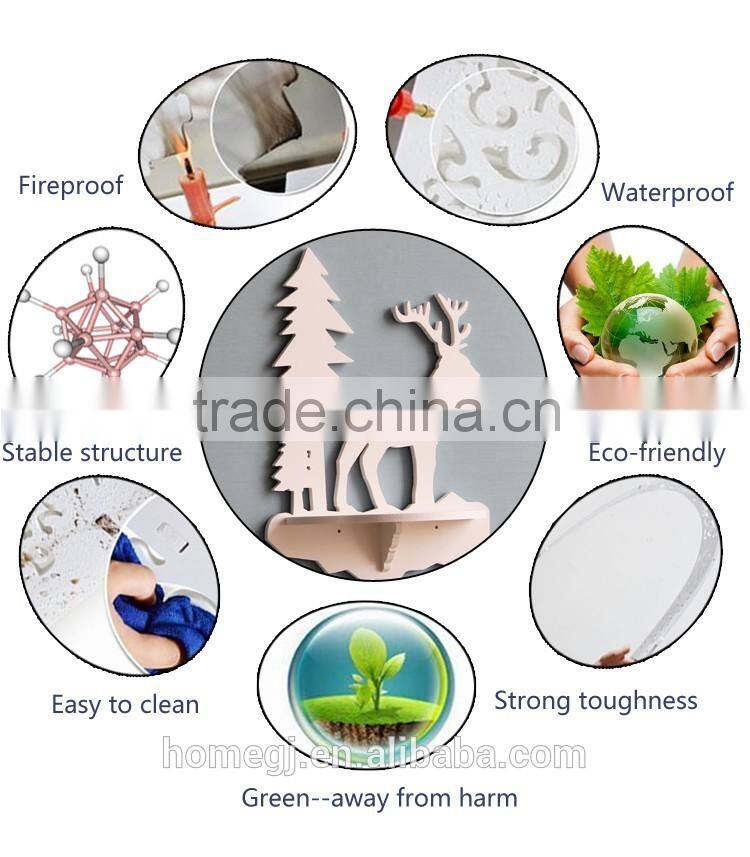 fashion fireproof shelf rack, good quality carved deer style plastic wall shelf