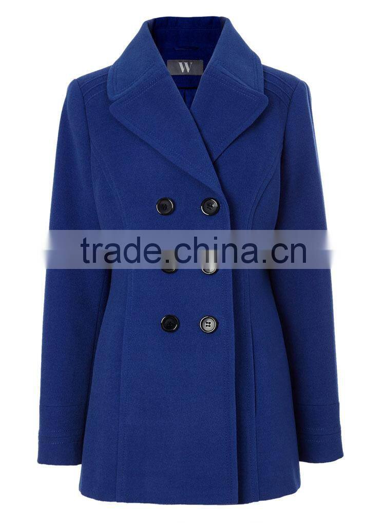 2015 Latest Women Fashion Winter Cobalt Peacoat jacket