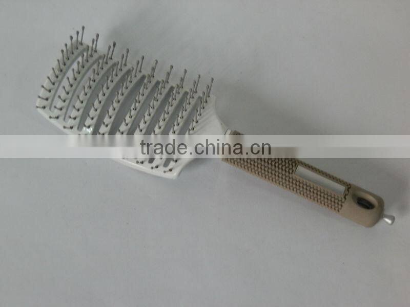 professional curved hair brush with nylon pins