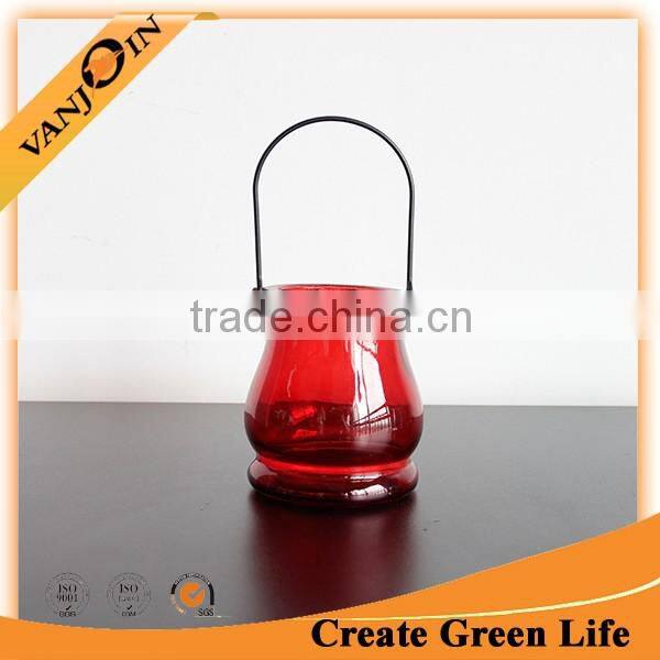 Decorated Color Glass Candle Holders With Wire
