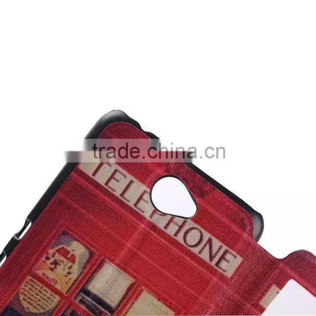 PU Plastic Printed Back Cell Phone Case For SONY E4