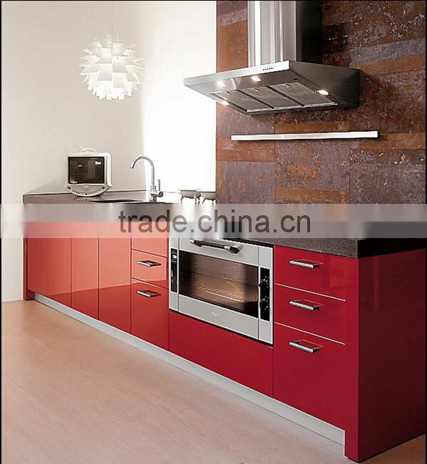 Modern lacquer kitchen cupboard with island