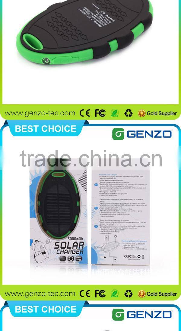 Best selling !!! China manufcturer Portable 5000mah solar power bank for mobile phone