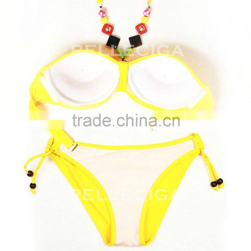 Wholesale Swimwear Bikini! RELLECIGA Rose Red Jungle Jewel 1/2 Cup Push-up Bandeau Top Sexi Hot Girl Bikini