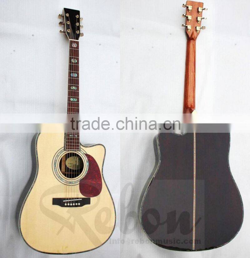 Weifang Rebon D45 cutaway body solid top acoustic guitar