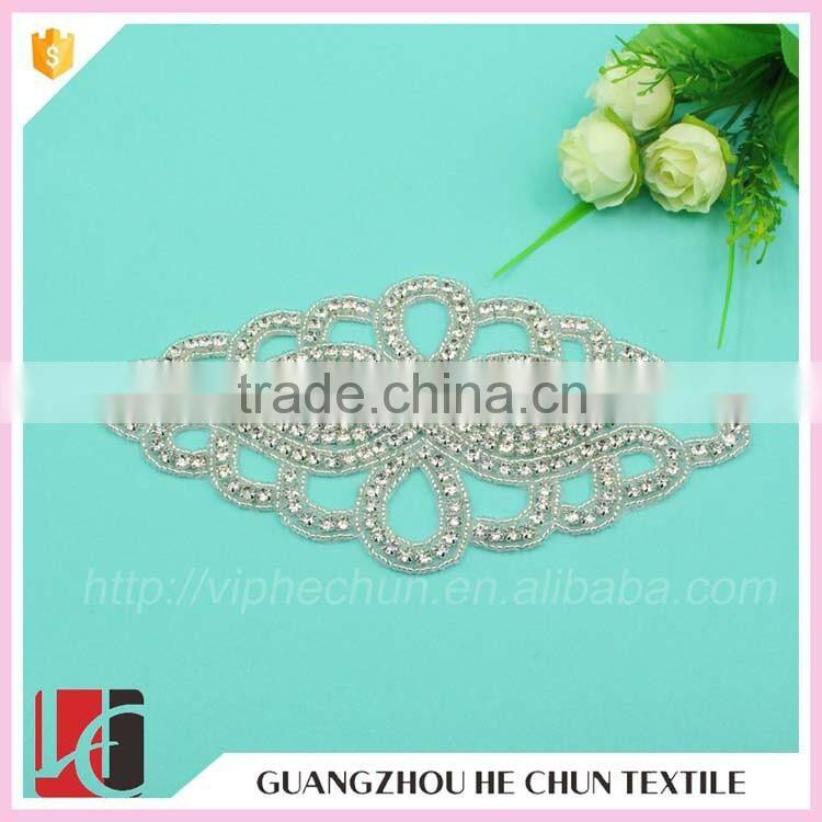 HC-3605 Hechun 2017 Fanvy Oval Shape Hotfix Diamand Bridal Applique
