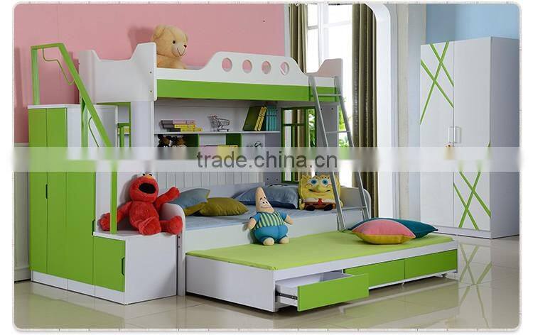 805# colourful triple bunk bed for kids