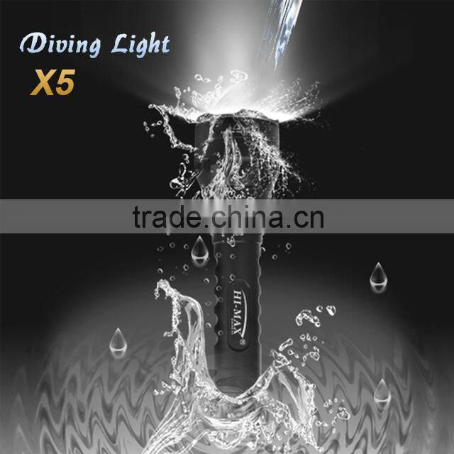 Hi-Max X5 IP68 100m deep diving Cold White powerful 1000 lumen led diving torch