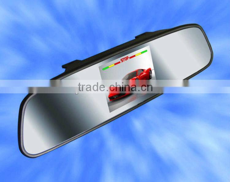 reverse assistant parking sensor with 3.5" lcd rear view mirror display
