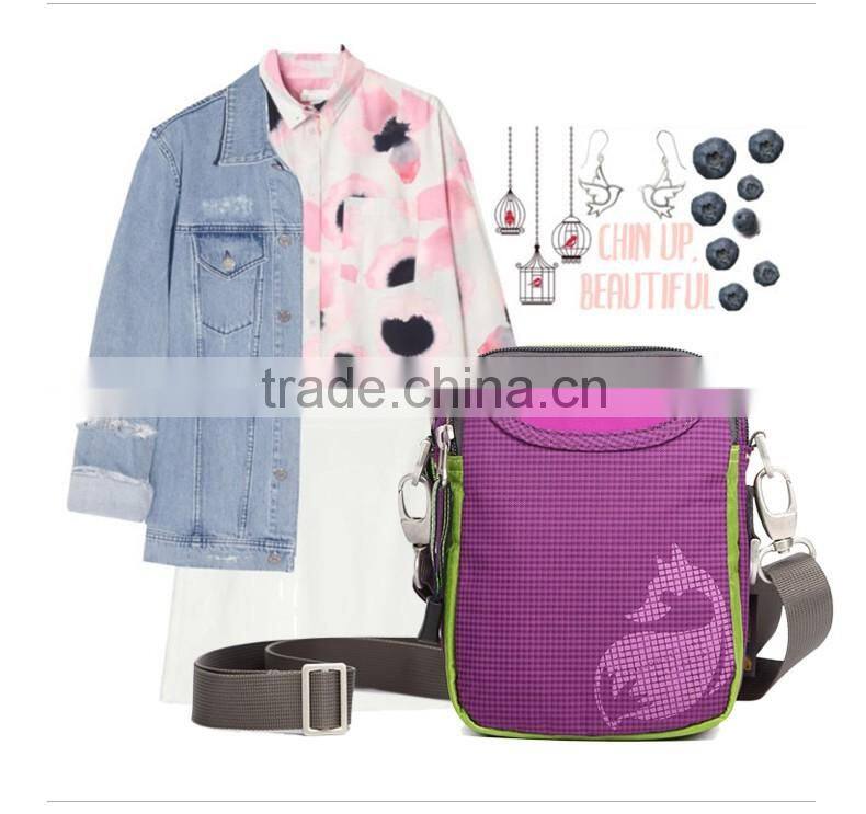 2016 Factory Colorful Custom logo Single Strape Shoulder Messenger Bags for Lady and Men