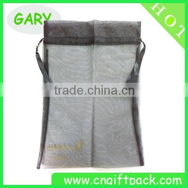 Black Big Custom Organza Bags Screen Printing 29*41cm