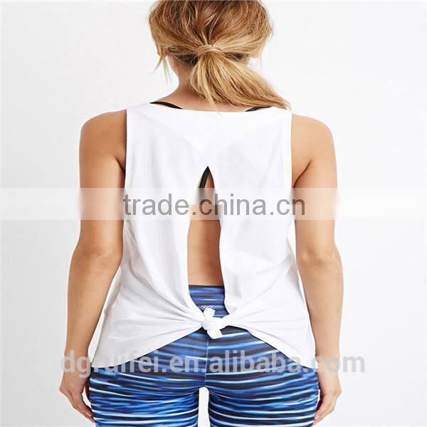 Open fork backless modal sports vest t back tank tops