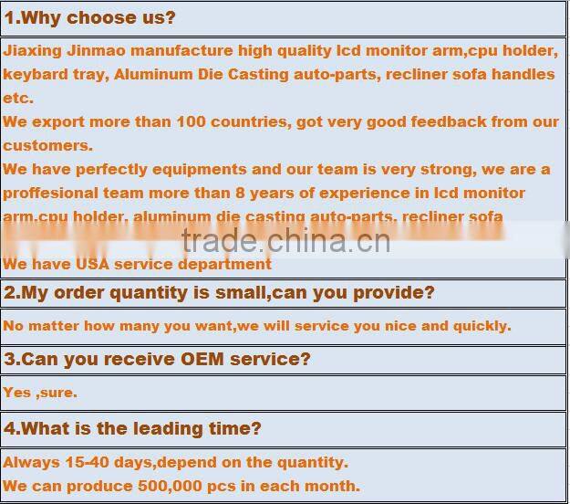 Stock Aluminum Die casting Metal Standard Support Monitor Arm Laptop Tray