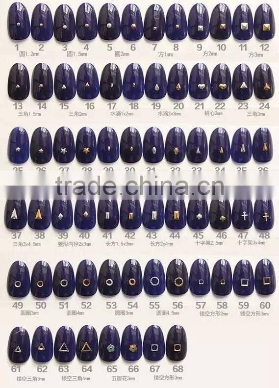 2016 New Products Hot promotion OEM design punk metal nail art metallic nail art studs for wholesale
