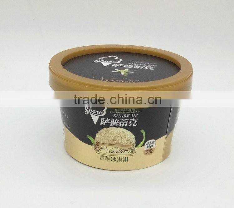 Customized Logo 6oz PE Coated Paper Ice Cream Cups With Lids
