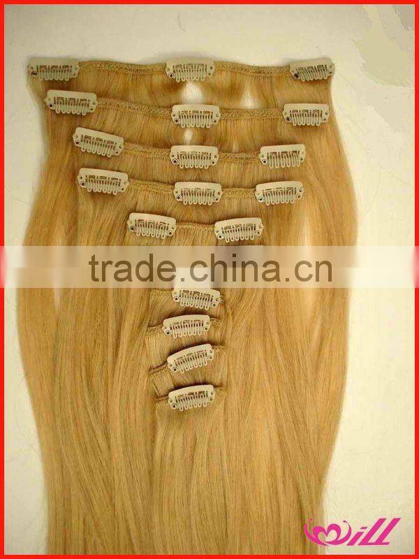 Accept Sample Order 160g Full Head Clip In Hair Extensions Brazilia Hair Clip In Blonde Hair Extensions No Sheding