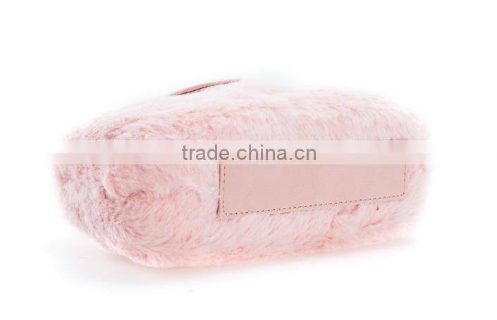 Pink young girl plush cross body bag Eco friendly fabric
