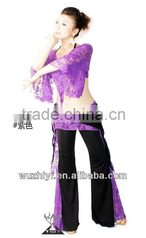 Qiancai Wuchieal long yoga practice pants,belly dancing trousers,sexy yoga belly dance pants (QC1001-5)