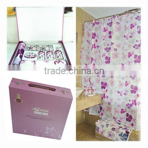 red square geometry pattern plastic bathroom accessories sets