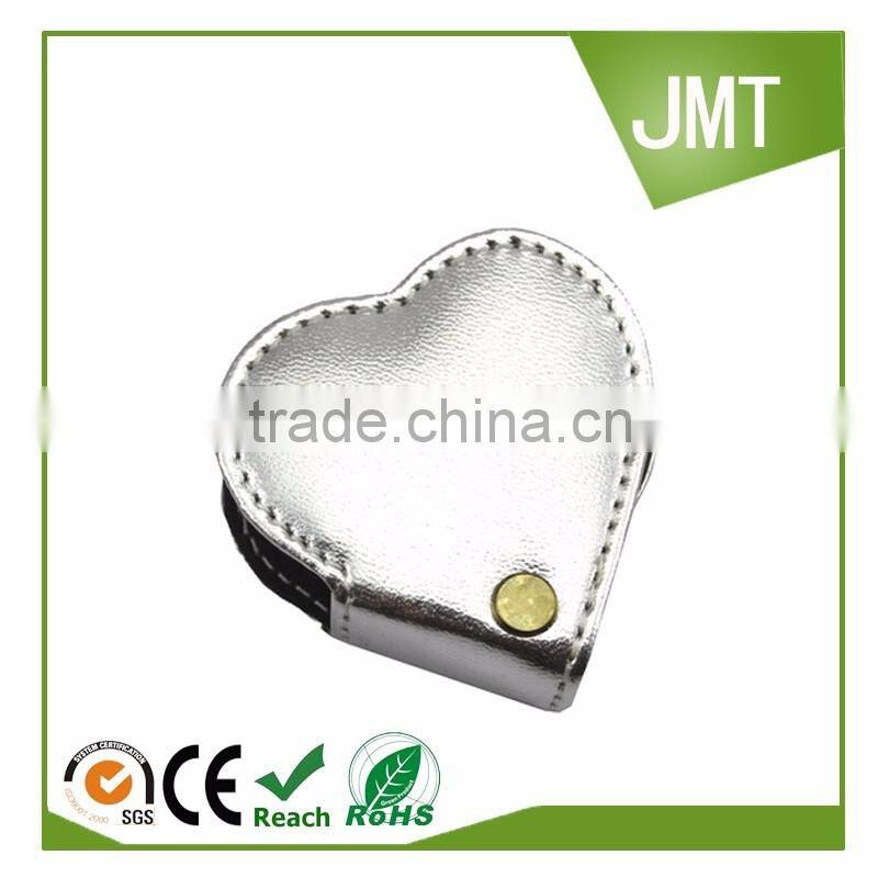 2016 new item Heart shape pretty pu leather alarm clock