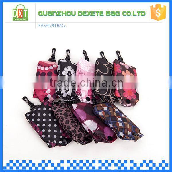 2016 Cheap designers printed polyester tote shopping bag fold reusable