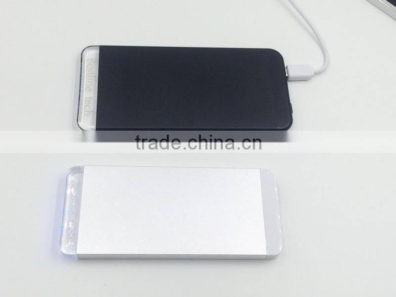 Manufacture supplier crystal power bank with 3 led colors lighting logo charging for cell mobile phone