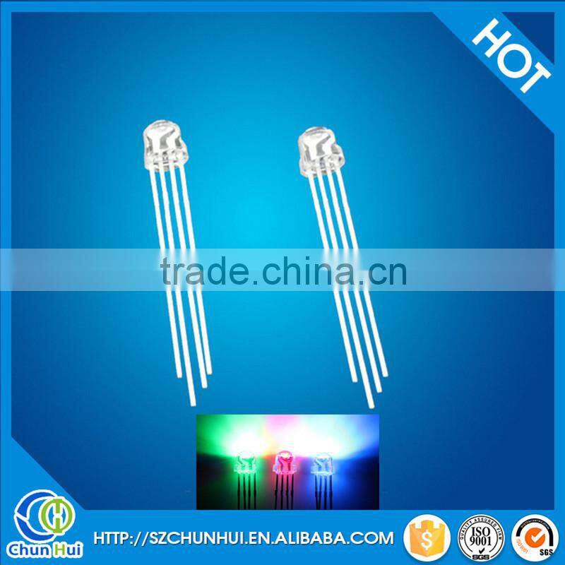 wholesale high Brightness 4pins 5mm rgb led strawhat common anode