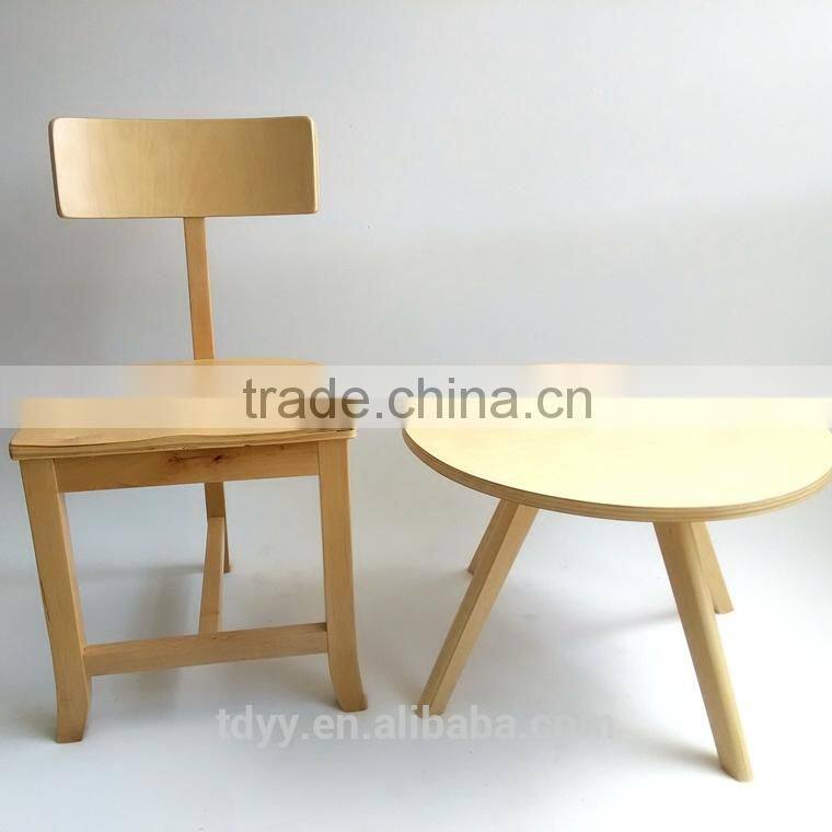 TDSM-33-4 QVB HANGZHOU JIANDE TONGDA BIRCH WOOD FRAME NATURE COLOR PLYWOOD SEAT+PLYWOOD BACK DININING CHAIR