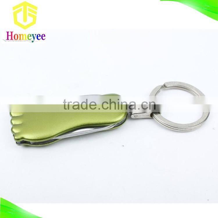 Toe Shape Multifunction Pocket Knife With Key Ring