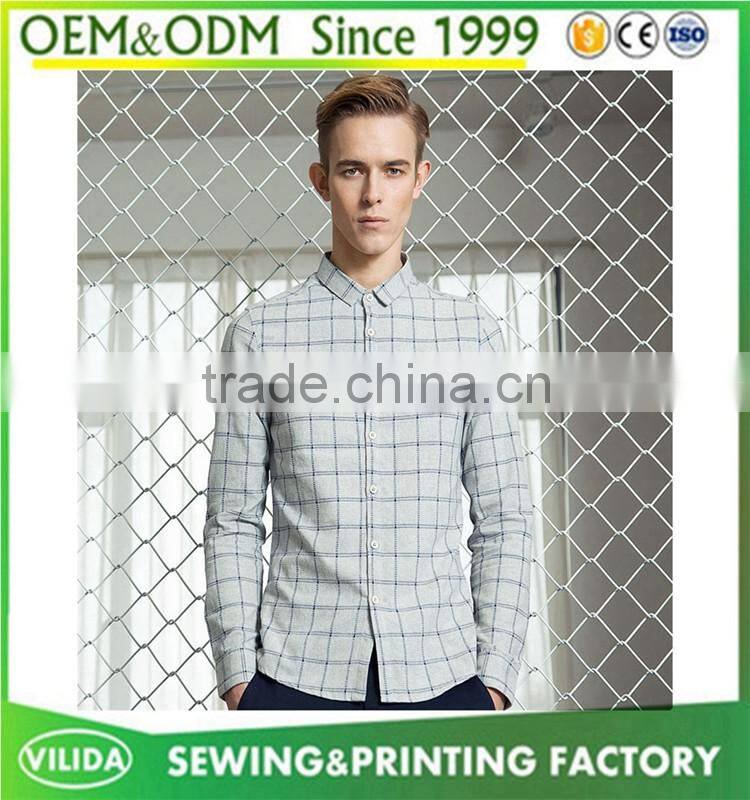 Custom Made High Qulity Men's 100% Cotton Quick Dry Casual Checked Shirt
