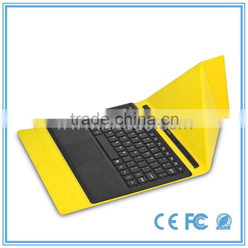New Product For 2015 Universal Yellow Tablet Case Docking Keyboard With Touchpad For 10.1