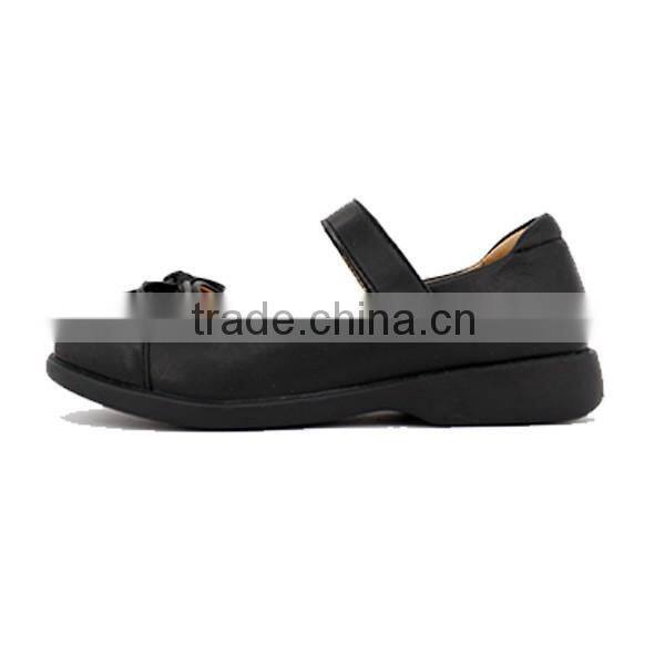 2016 Popular Design Girls Black School Uniform Shoes with Bowknot