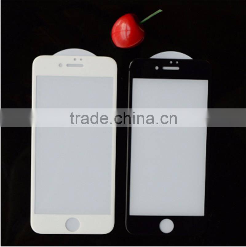 3D full cover silk print white tempered glass screen protector for iPhone 7