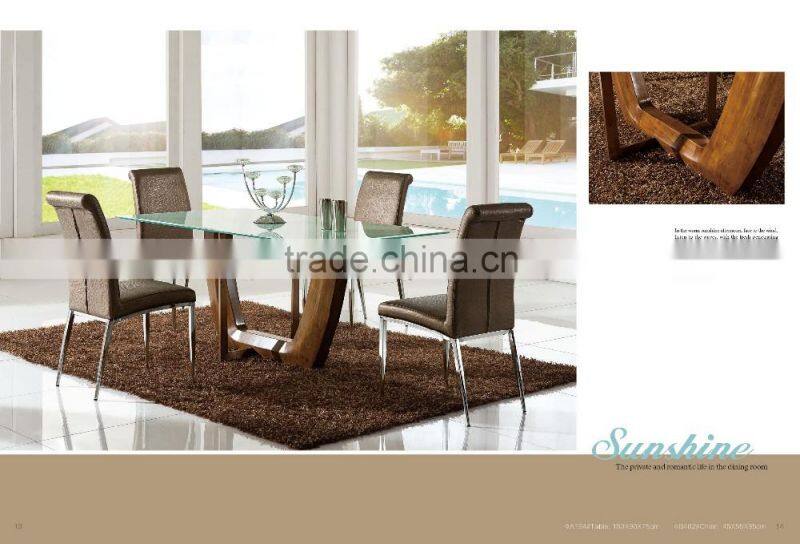 TB industrial kitchen table wooden metal glass dubai dining table