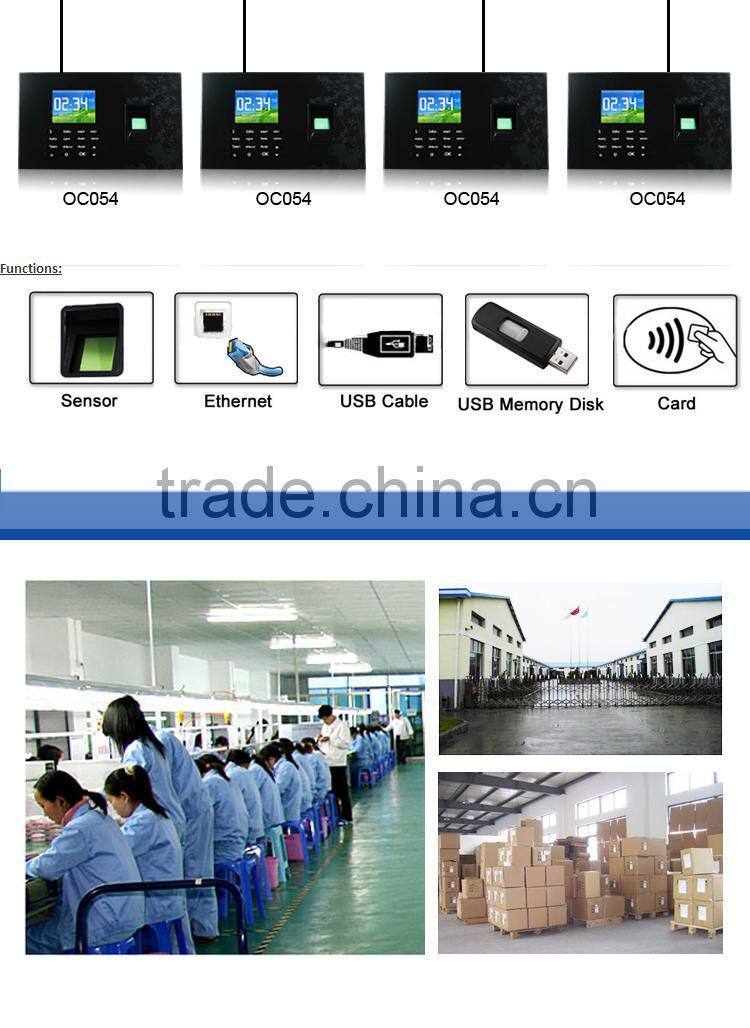 Fingerprint capacity: 1500 Storage Capacity:100000 biometric fingerprint sensor with TCP/IP OC054-10