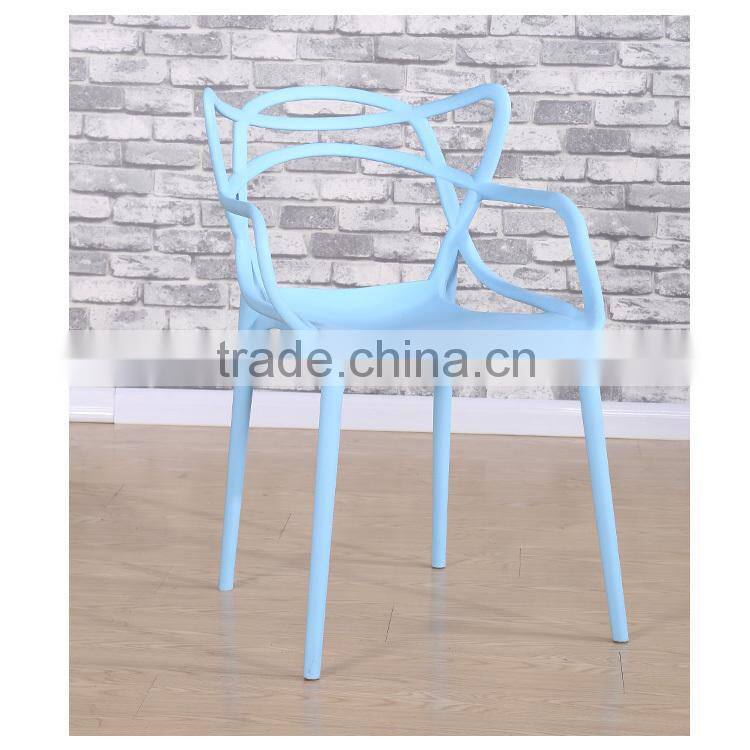 Colored plastic chair leisure cafe chair for sale