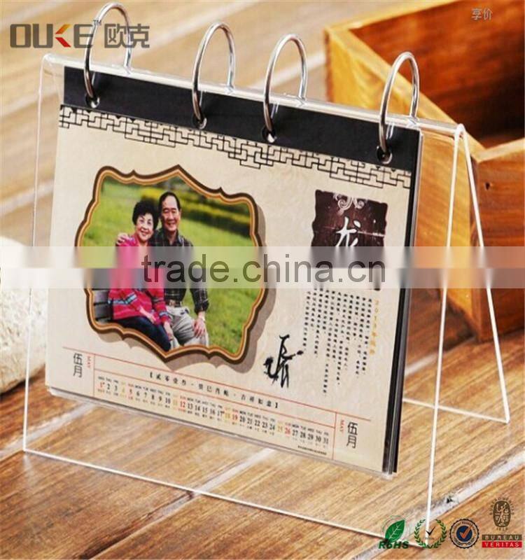 modern design transparent acrylic desk calendar stand