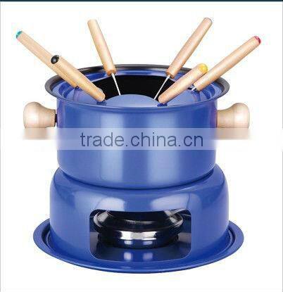 carbon steel fondue set,non-stick coating