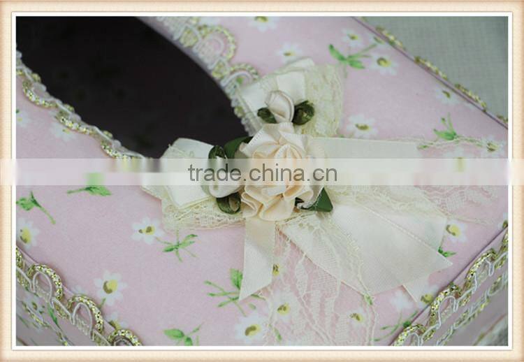facial tissue box design with lace