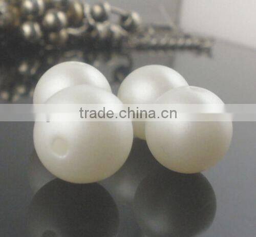 16mm matte white imitation loose pearls