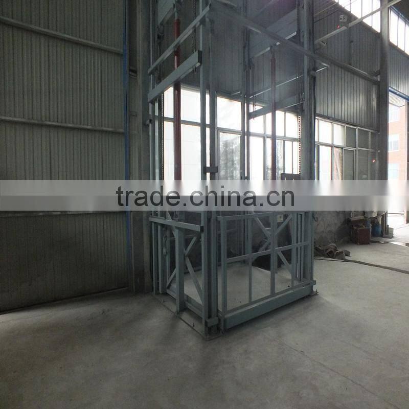 Outdoor freight elevator, Guard rail hydraulic cargo lift