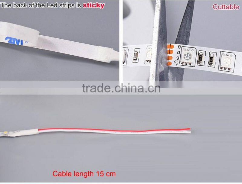 DC12V 5050 60LED/M waterproof led strip light with white FPC+power supply single color christmas light