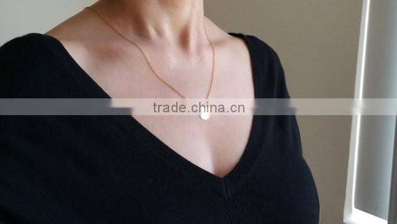 Rose Gold Letter Necklace Christmas Bridesmaid Gift Dainty Monogram Charm Delicate Disc Initial Necklace