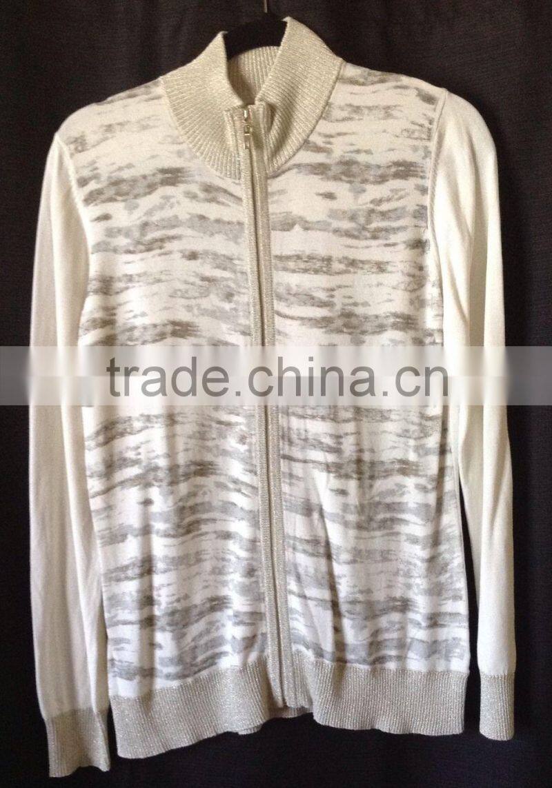 15JWB0148 woman 100%bamboo fiber zipper closure sweater