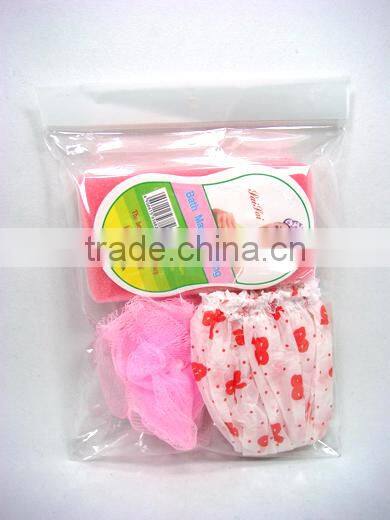 3pcs bath set/bath sponge &Shower cap