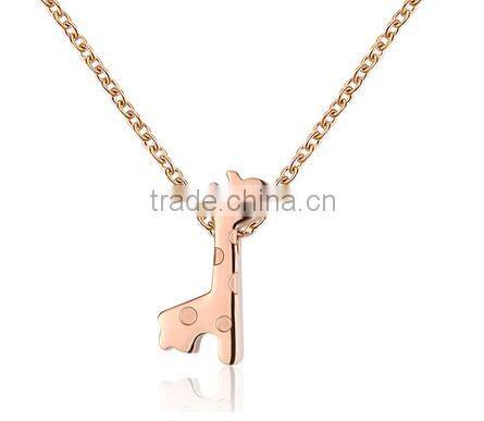 Fashion Stainless Steel deer charm necklace silver deer necklace deer head necklace